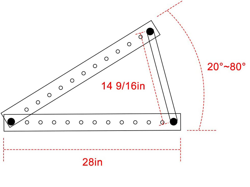 Solar Panel Stand with Foldable Tilt Legs